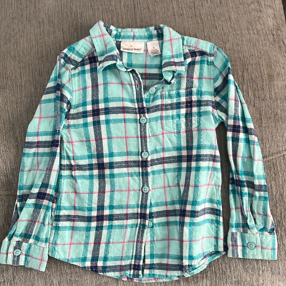 Girls Jumping Beans Plaid Flannel Shirt